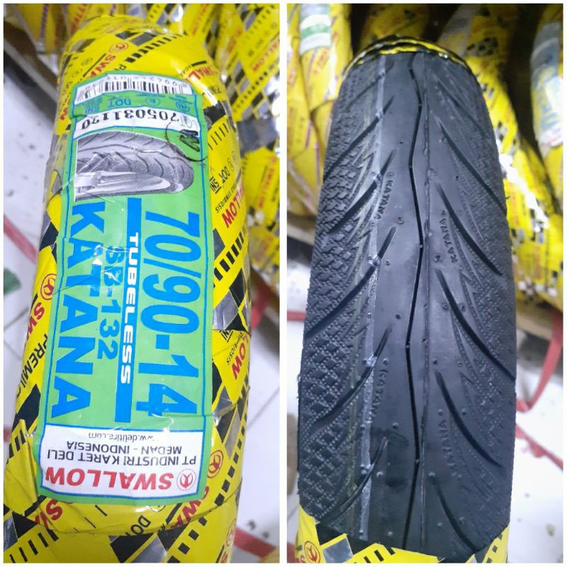 ban luar tubeless tubles 70 90 14 katana  SWALLOW