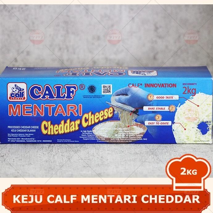 

(BISA COD) KEJU CALF MENTARI CHEDDAR CHEESE 2KG NEW Kode 1110