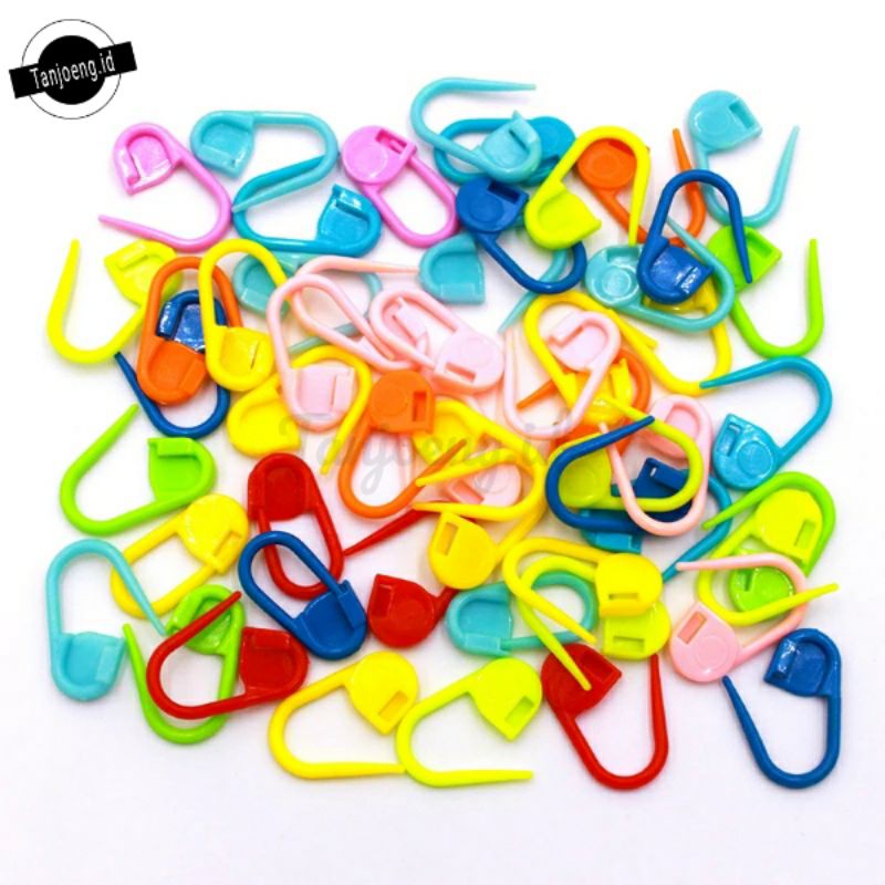 Peniti Plastik Isi 2Lusin Kait Strap Masker Penanda  Rajut Warna Warni
