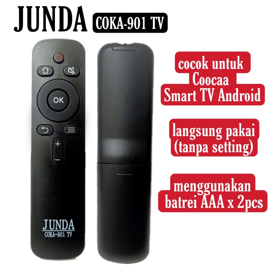 REMOTE REMOT JUNDA 901 COCOK DI TV LED COOCAA SMART TV ANDROID SEPERTI ORIGINAL REMOTE SANKEN SKYWWORTH