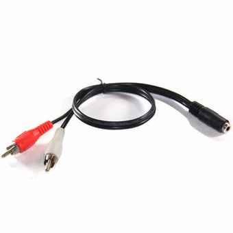 Kabel Audio Soket 3.5mm 3,5 mm Mini AUX female to 2 Jack RCA male hifi 25cm