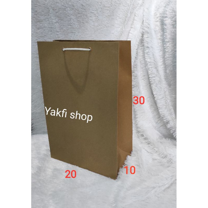 

tas paper bag tas kertas polos ukuran 20x10x30 kertas Kraft samson paperbag Godiebag