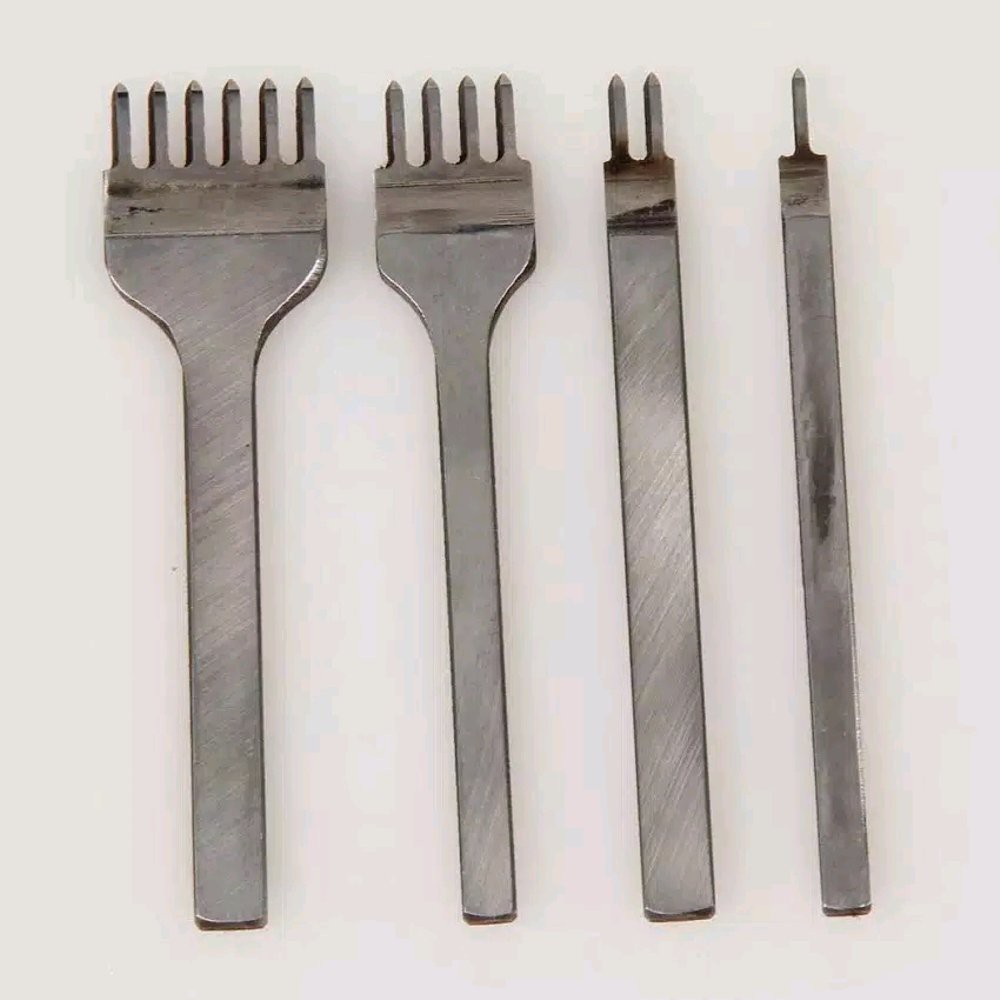 

Lacing Stitching hole punch 1 set isi 4 pcs prong leather tools pelubang kulit