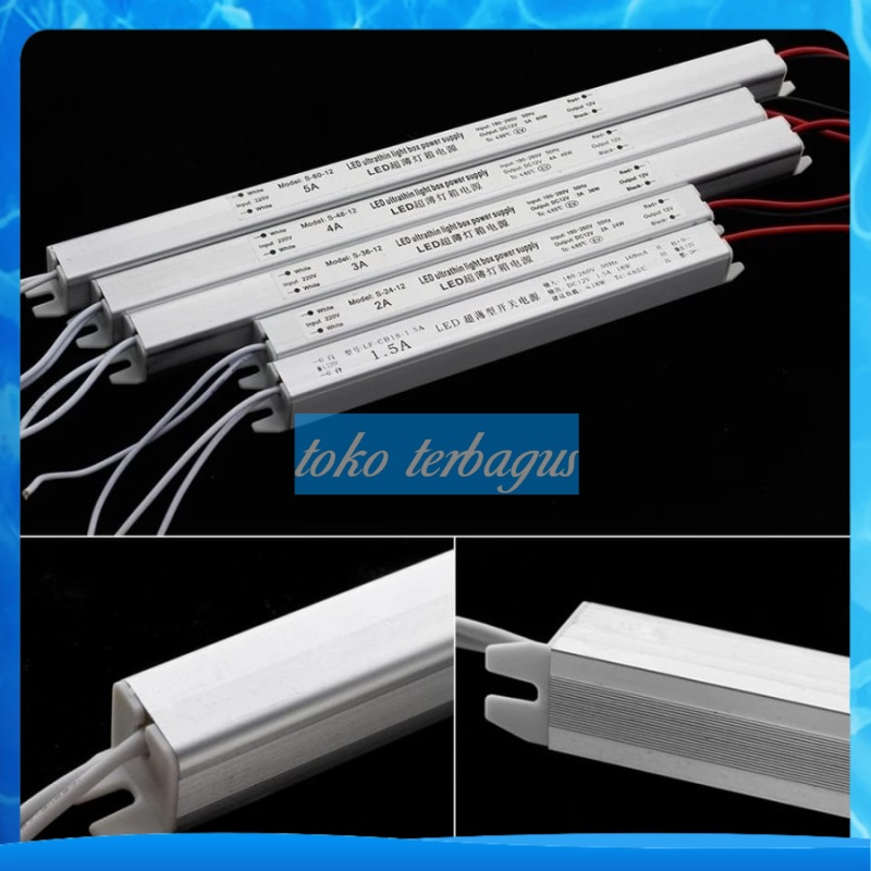 Power Supply Slim Trafo Adaptor 12V Adaptor Led Strip CCTV Lampu Sorot Led Light Awet Berkualitas