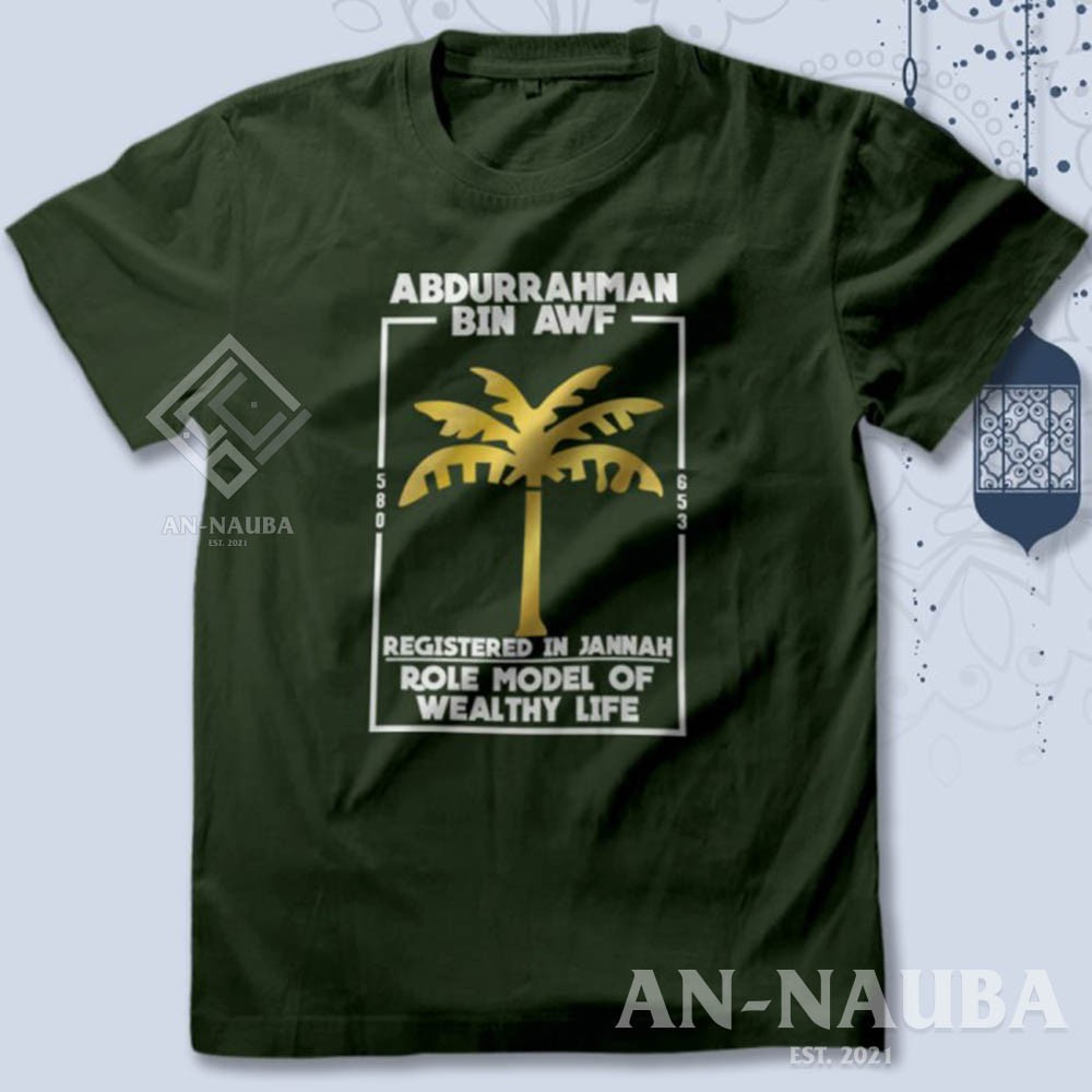 Kaos Dakwah Islami Sahabat Nabi / ABDURRAHMAN BIN AWF TSHIRT / Baju Distro Santri Muslim [AN-6291]-2