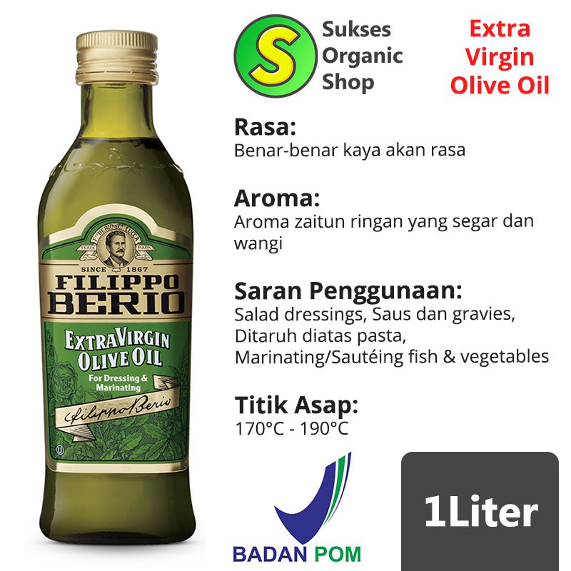 Filippo Berio Extra Virgin Olive Oil Evoo 1liter Minyak Zaitun Shopee Indonesia