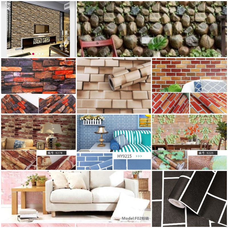 Murah wallpaper sticker dinding pengganti cat tembok Rumah