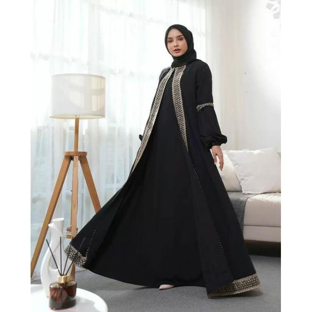 Abaya Bordir Gamis Arab Hitam Jumbo Farasyi