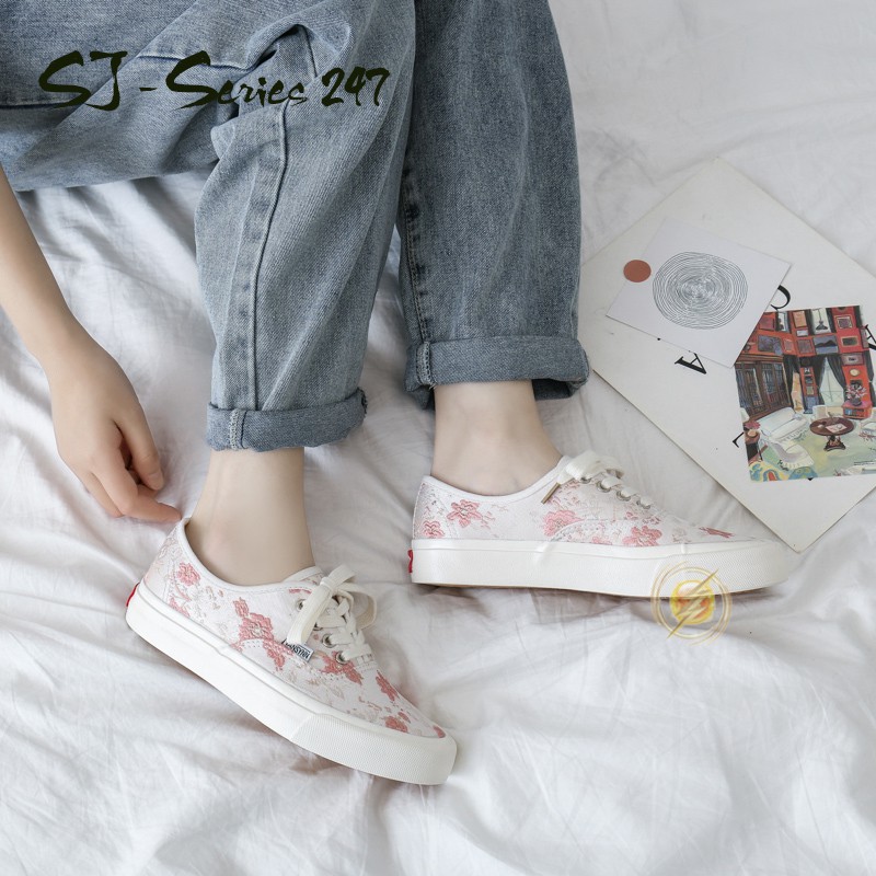 [Mon.A] Sepatu Sneakers Wanita Floral Rose Kualitas Import Premium - 247