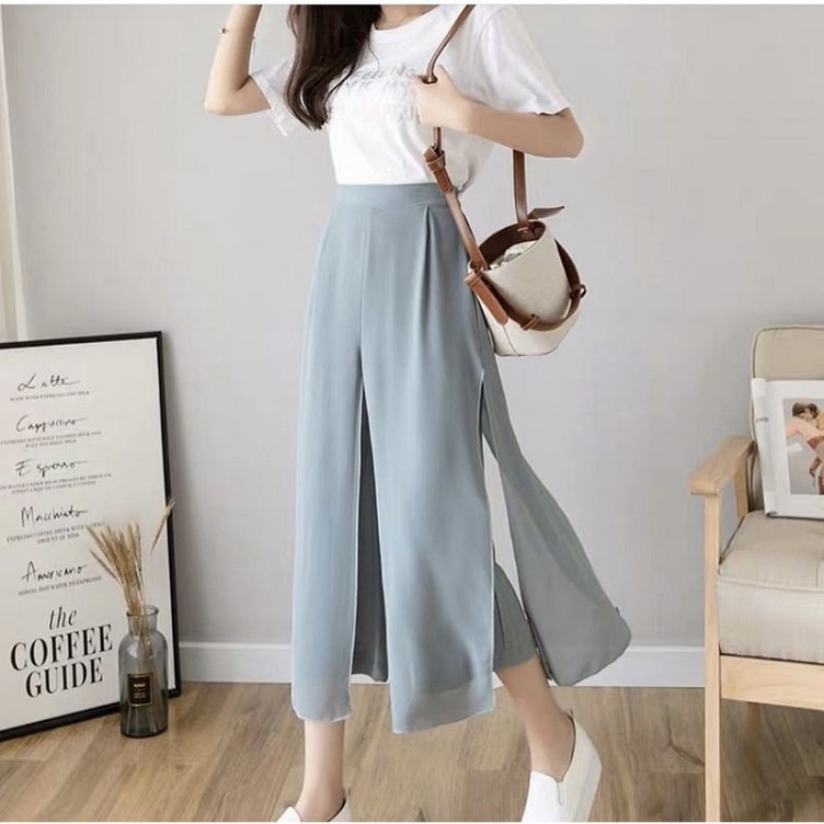 CELANA KULOT SERLA PANTS DUA LAYER FASHION STICE CHIFFON CERUTY INSTAGRAMABLE