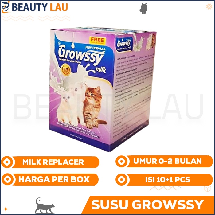 GROWSSY SUSU KUCING 1 BOX CAT MILK REPLACER SUSU KUCING BARU LAHIR 0-2 BULAN KITTEN MURAH