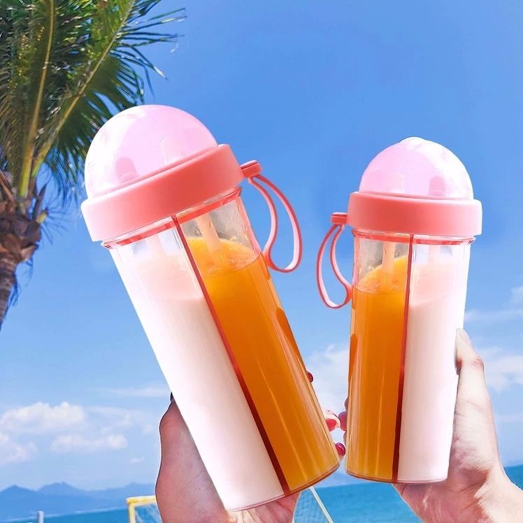 Botol Minum Dua Sisi Botol Couple Bottle Travel 600 ml