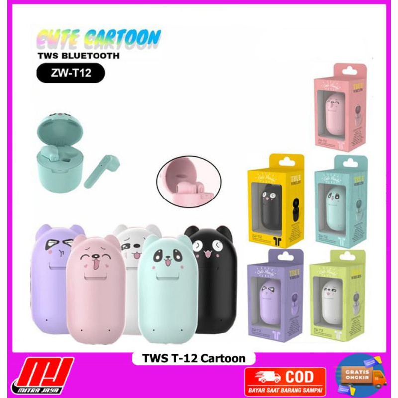 DOGS Inpods TWS-T12 Cartoon Wireless Bluetooth 5.0 HiFi Earphone