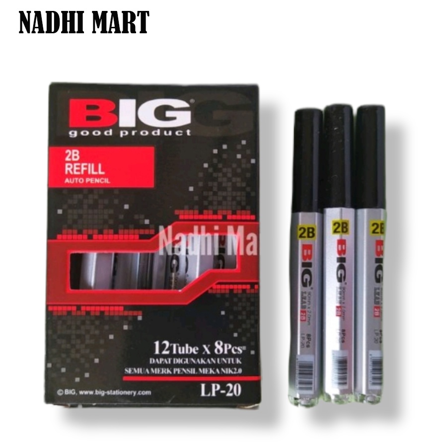 

BIG REFILL PENSIL MECHANIC 2B UK 2.0 MM X 85 MM / ISI PENSIL MEKANIK 2.0 BIG LP-20