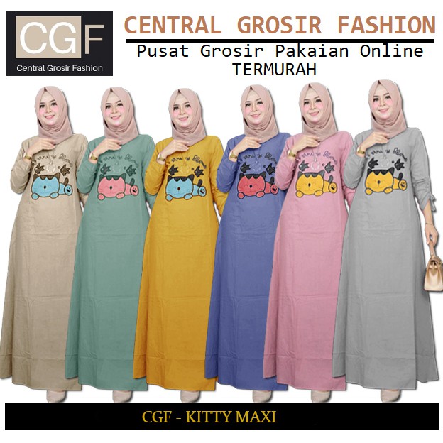 Kitty Maxi - Central Grosir Fashion (CGF) - Ukuran L-3XL - Katun Supernova