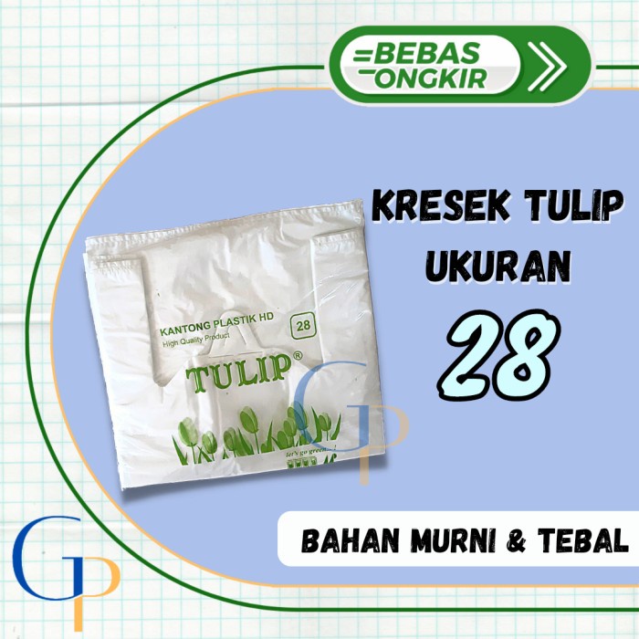 Kantong Kresek Tebal Putih UK 28 Merk Tulip Isi 500 Gram/ Kresek Tebal