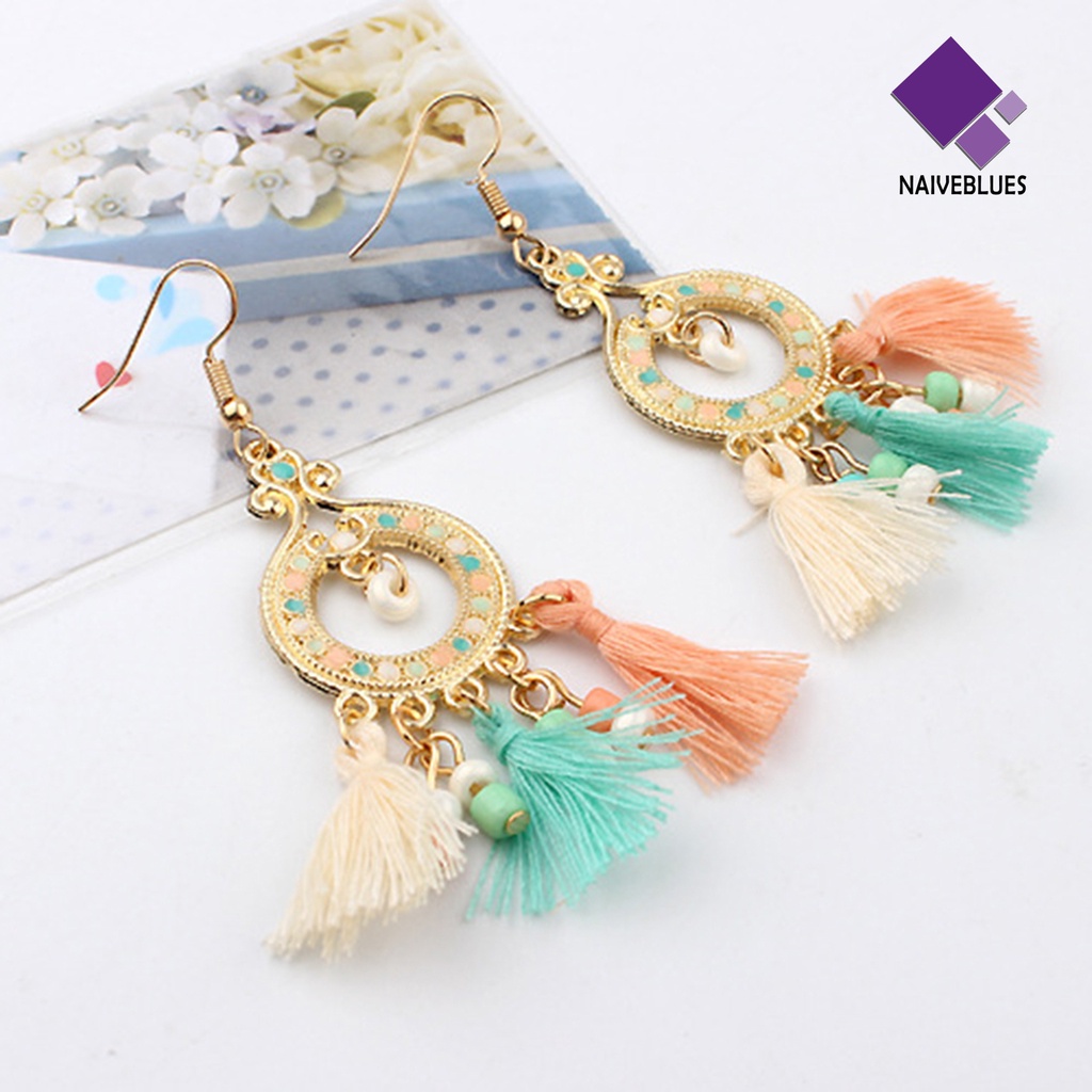 Anting Kait Juntai Bahan Alloy Gaya Bohemian Untuk Wanita