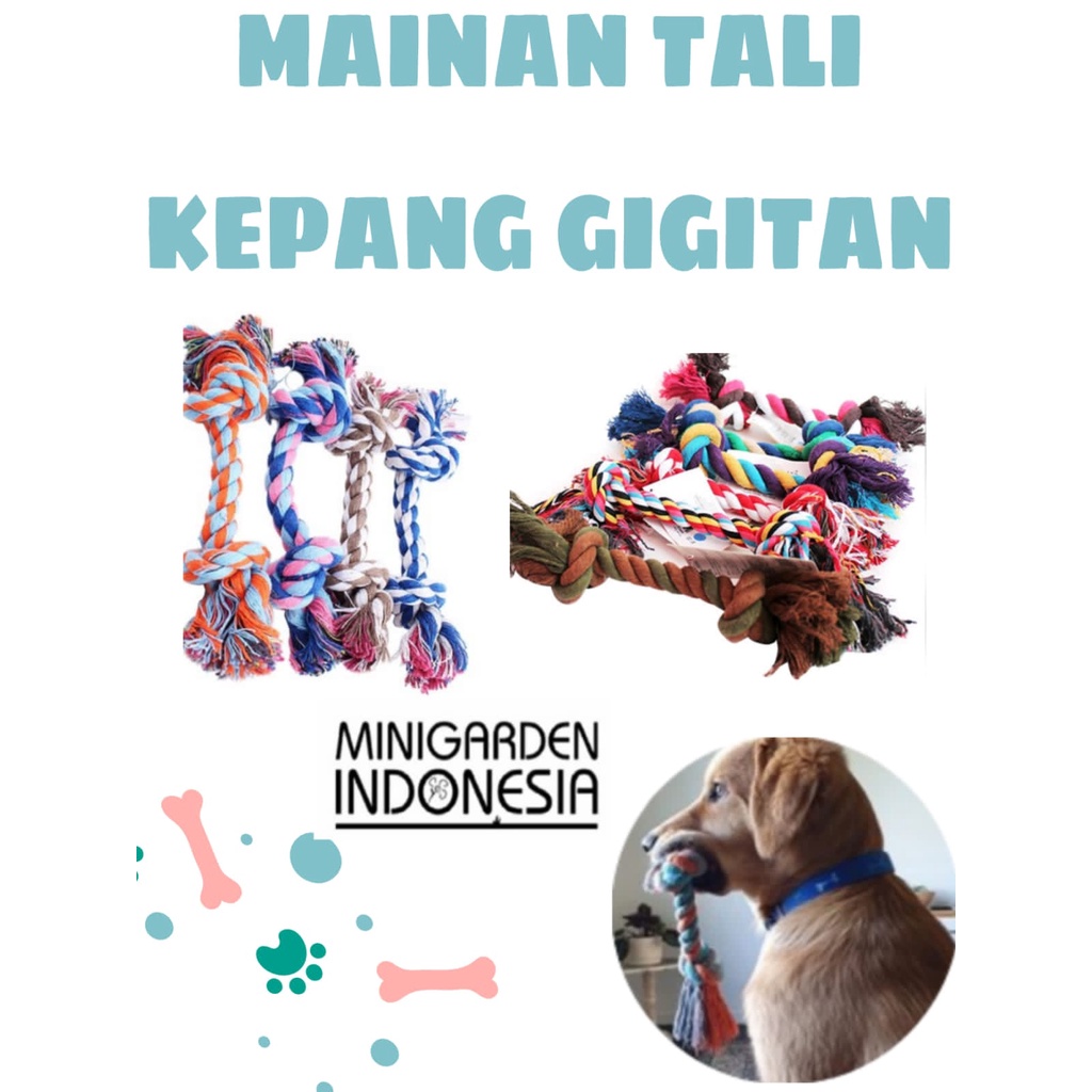 MAINAN TALI GIGITAN TAMBANG KEPANG PET TOY DOG ROPE GIGITAN ANJING