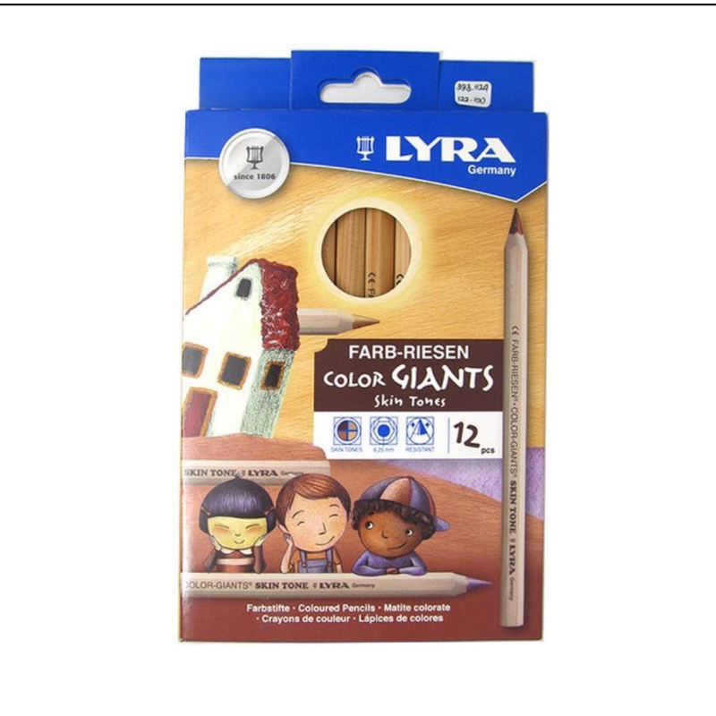 

Lyra Color Giants 12 Skin Tones Pencil Pensil Warna Kulit Jumbo Germany 3931124