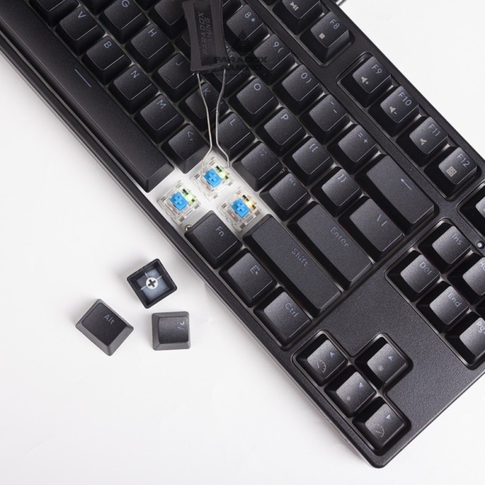 PARADOX GAMING KEYBOARD GHOST87 BLACK ABS KEYCAPS HOTSWAP - BLACK CASE - BLUE