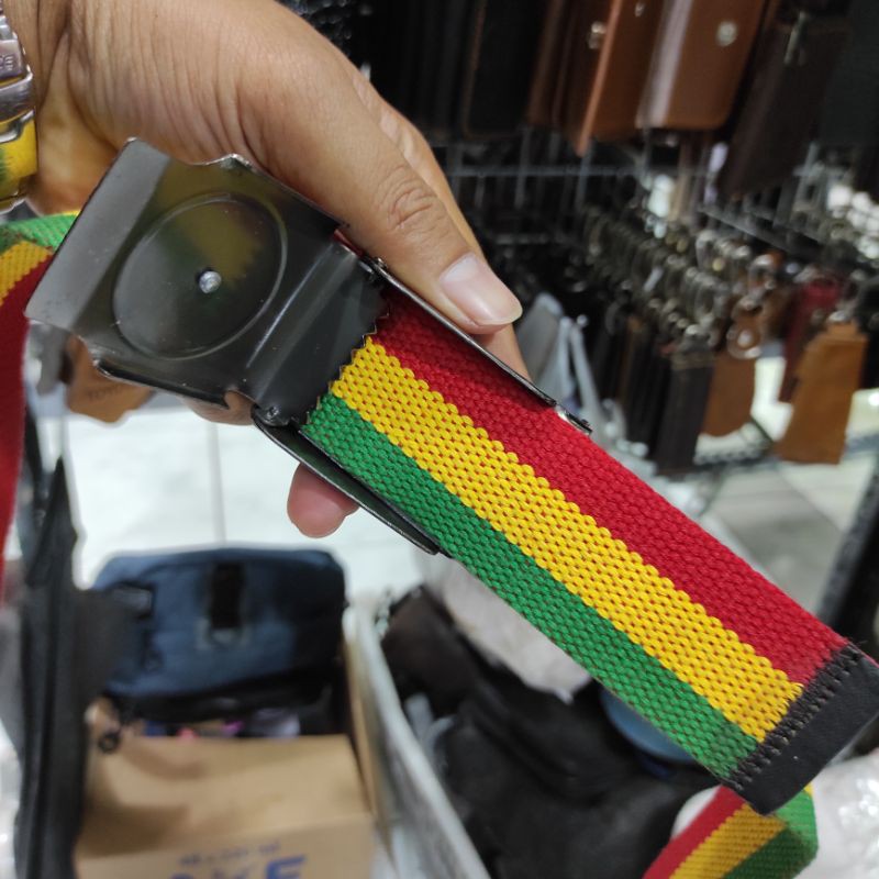 Sabuk Rasta cowok Ikat Pinggang Rasta Pria Kain Jepit Bulat