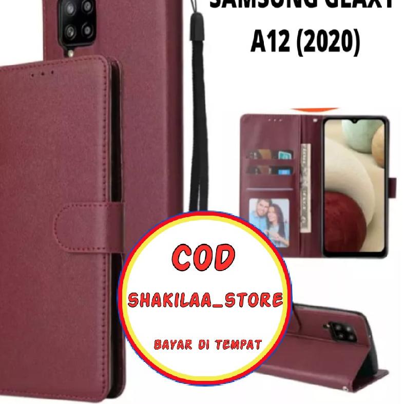 Best! CASE FLIP CASE KULIT FOR SAMSUNG GALAXY A12 2020 - CASING DOMPET-FLIP COVER LEATHER-SARUNG HP 