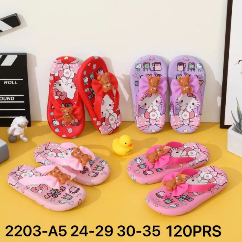 SANDAL JEPIT ANAK PEREMPUAN MOTIF PITA HELLO KITTY SANDAL KARET ANAK BABY BEAR IMPORT