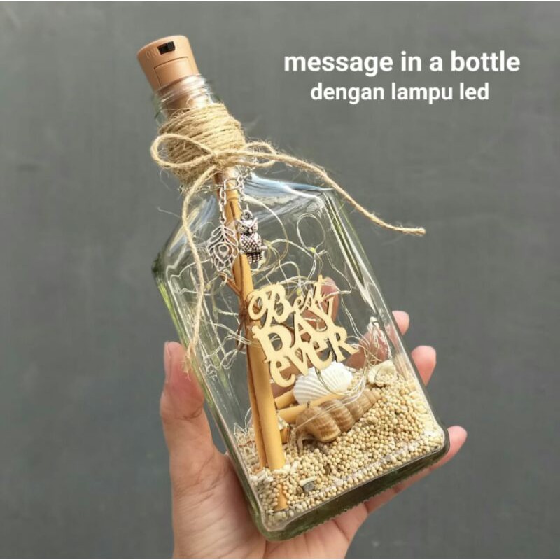 message in a bottle dengan lampu led pesan cinta birthday gift