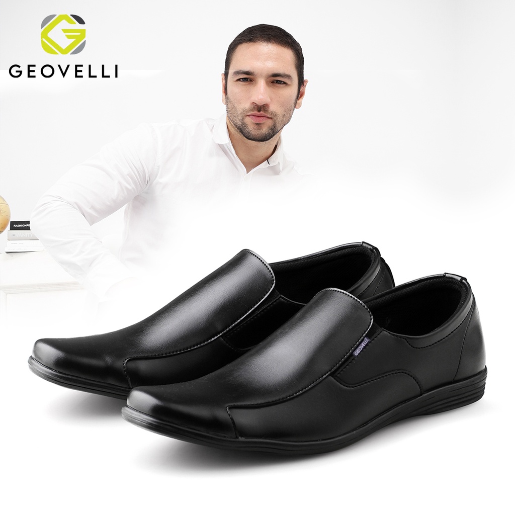 GEOVELLI - Sepatu Pantopel Pria Hitam Sepatu Pantofel Pria Pantopel Pria Sepatu Kasual Kulit Formal