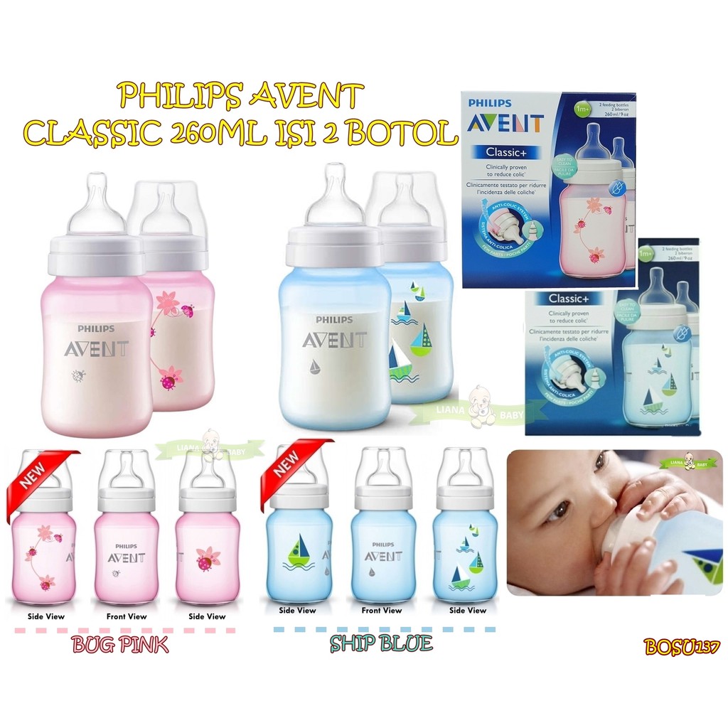 Jual BOSU137 PHILIPS AVENT CLASSIC 260ML ISI 2 BOTOL / BOTOL SUSU AVENT ...