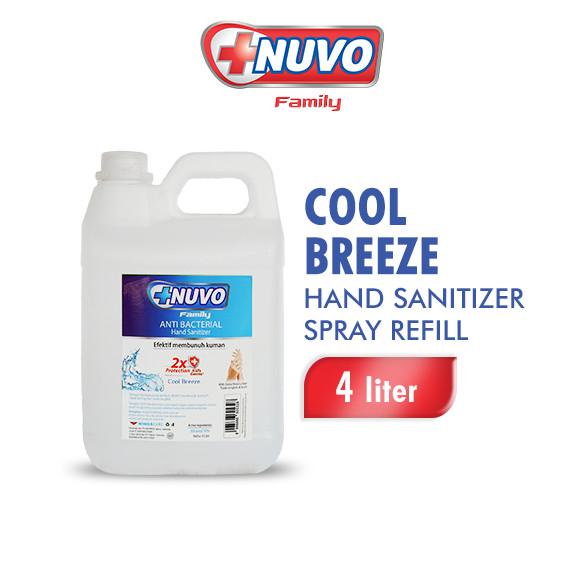 PERAWATAN KAKI TANGAN NUVO HAND SANITIZER SPRAY COOL BREEZE JERIGEN 4 LITER LIMITED EDITION