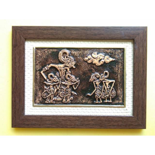 LUKISAN TIMBUL 3D RELIEF WAYANG PANDAWA LIMA UKURAN 33x25 cm BAHAN FIBERGLASS - DEKORASI RUMAH