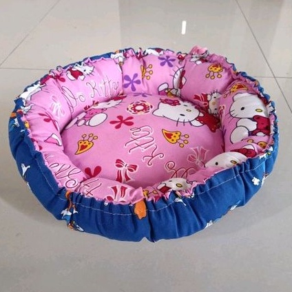 bantal kasur tempat tidur kucing premiun model bulat bisa cekung bisa rata bisa pesan warna zeorfarm