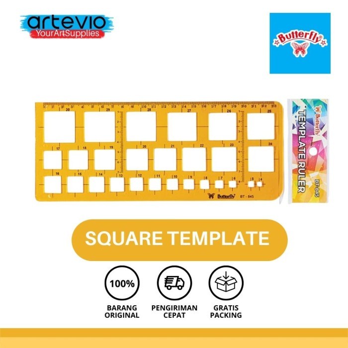 

Aman Penggaris Butterfly Square Template Berkualitas