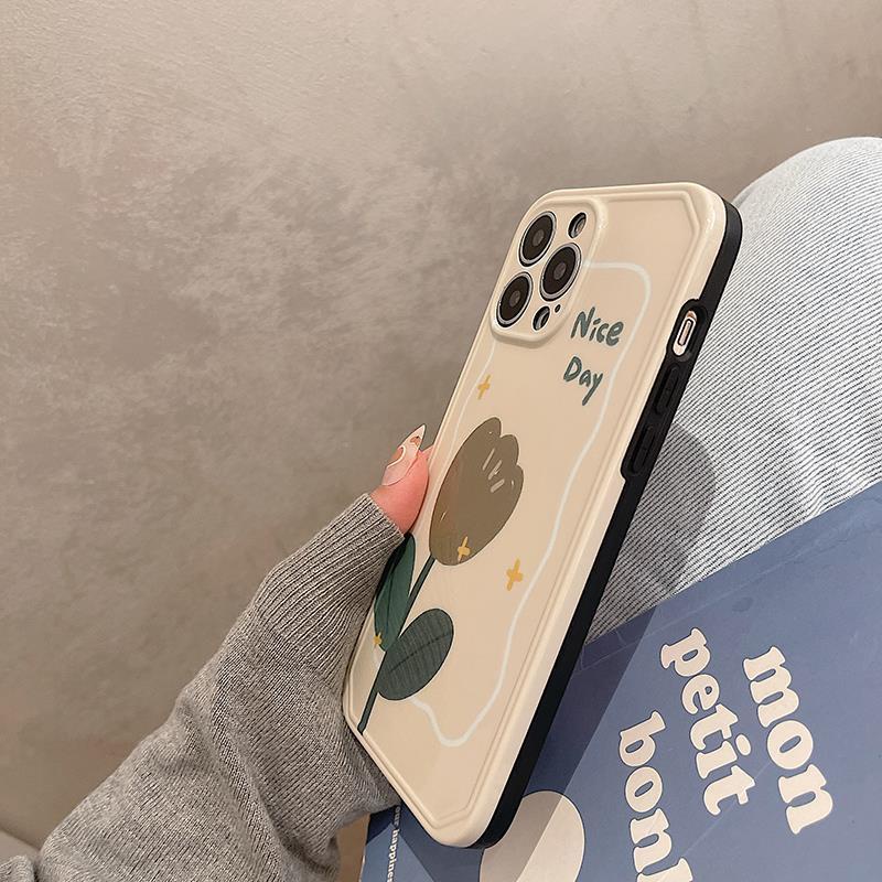 Case Motif Bunga Untuk iPhone 12 13 11 Pro Max X Xs Max Xr 7 8 Plus Yjx1