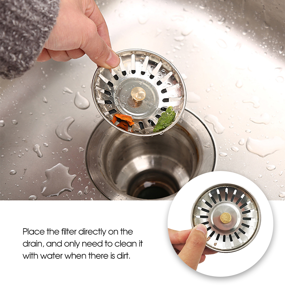 High Quality Bathroom Sink Strainer Stainless Steel Kitchen Sink Strainer Waste Catcher Drain Tools Water Stopper Sink Water Filter Plug Kitchen Sink Accessories Shopee Indonesia