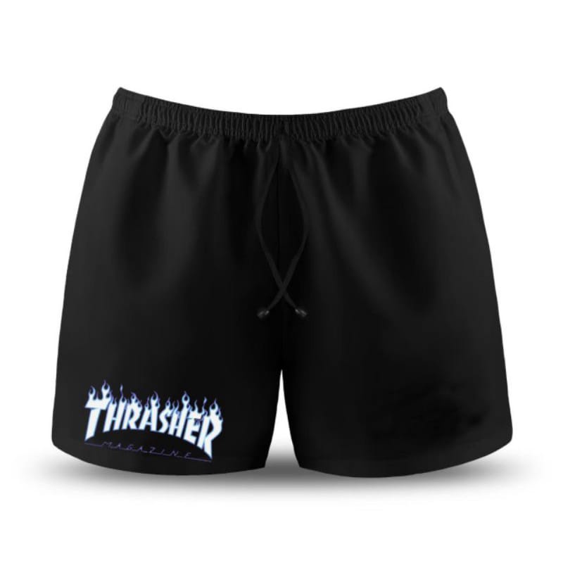 Celana Boxer Black Fire Thrasher | Boxer Black Thrasher | Celana Pendek | Celana Distro | Boxer Distro | Boxer Sablon