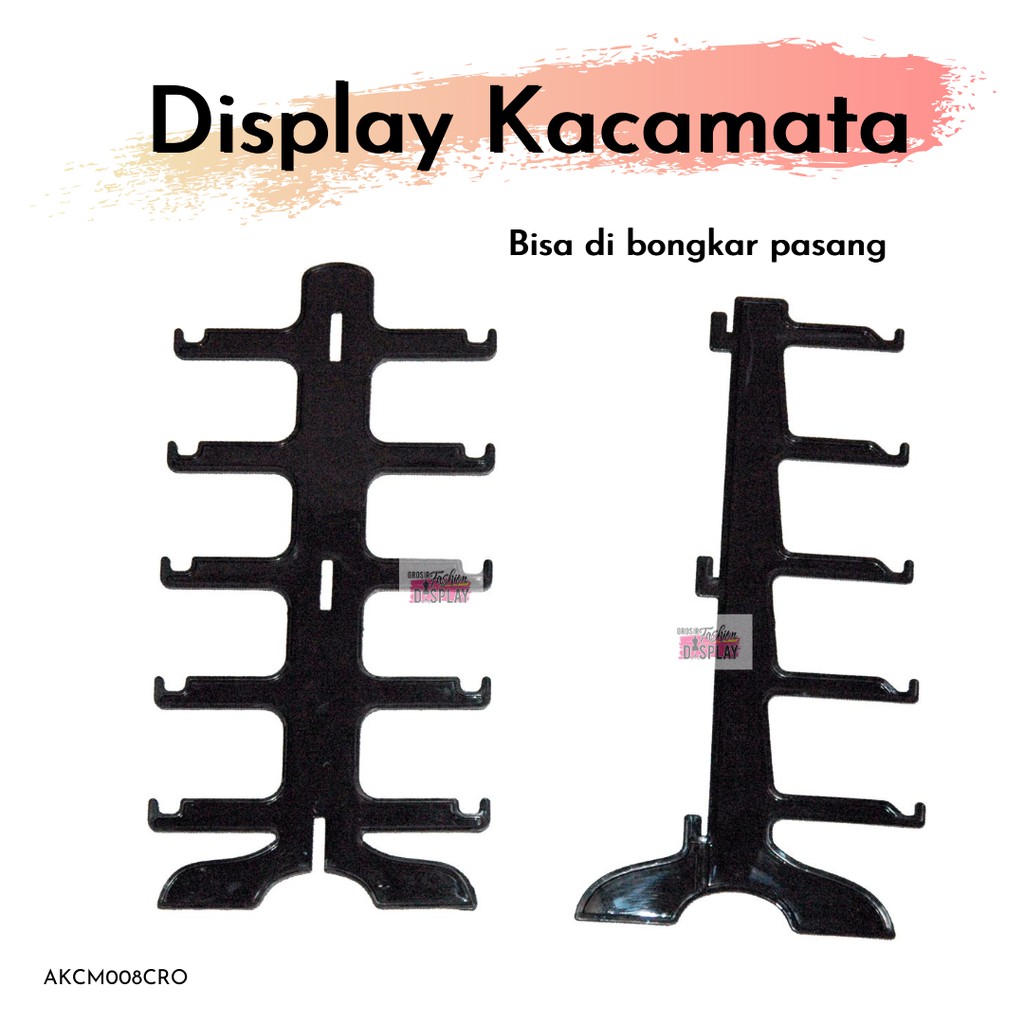 Display Kacamata Warna Hitam Putih Pink Terlaris Pajangan Kacamata Stand Rak Aksesoris  (BH)