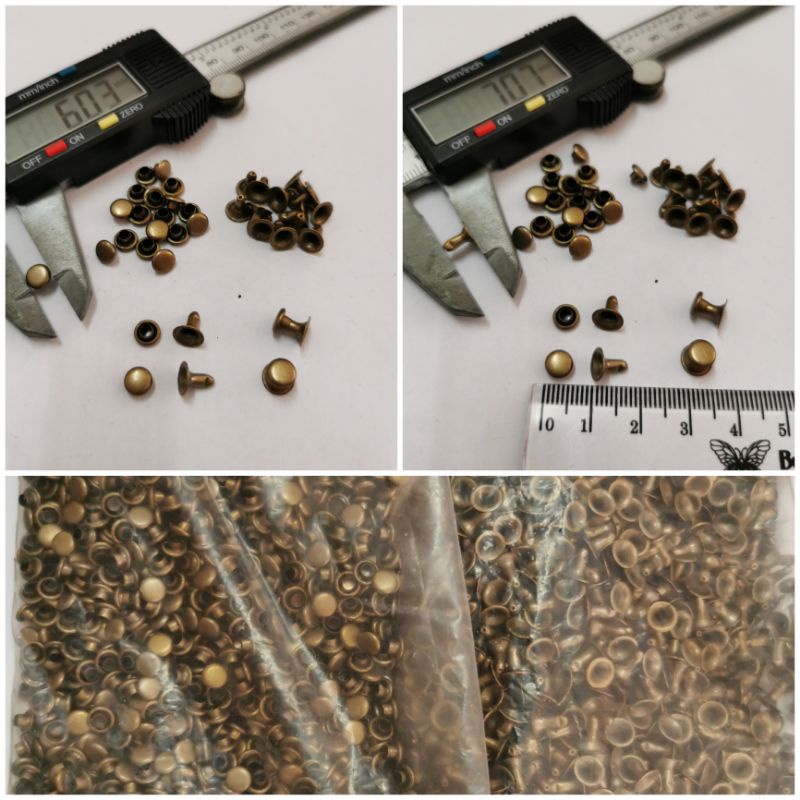 paku centang 6mm / paku keling 1000A antigold / 2000sets