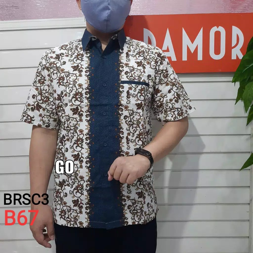 gof BRSC DAMOR (CRESSIDA) KEMEJA BATIK Cowok Pakaian Pria Baju Batik Dewasa Lengan Pendek