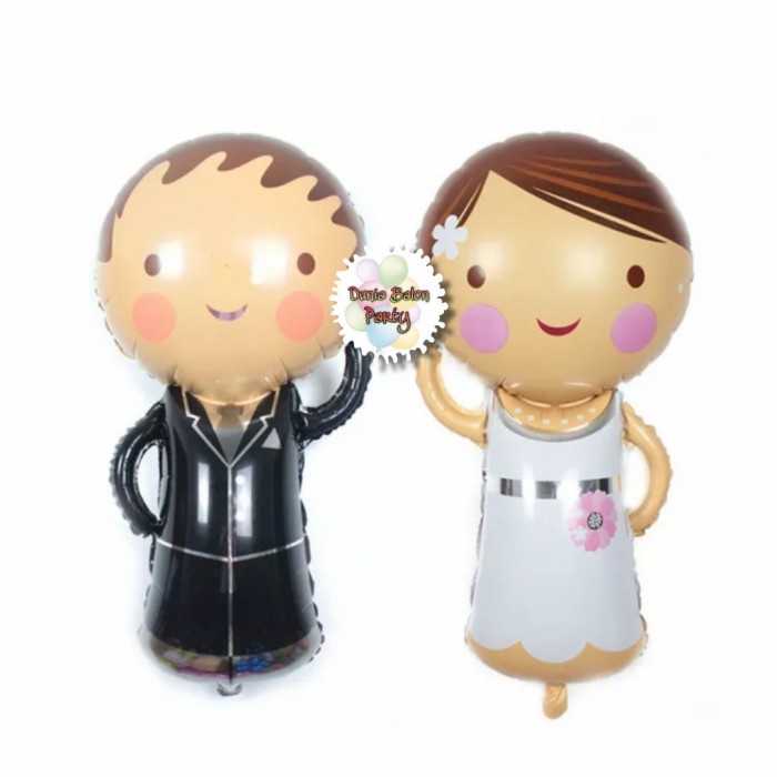 Balon Foil Bride &amp; Groom / Balon Foil Pengantin Jumbo