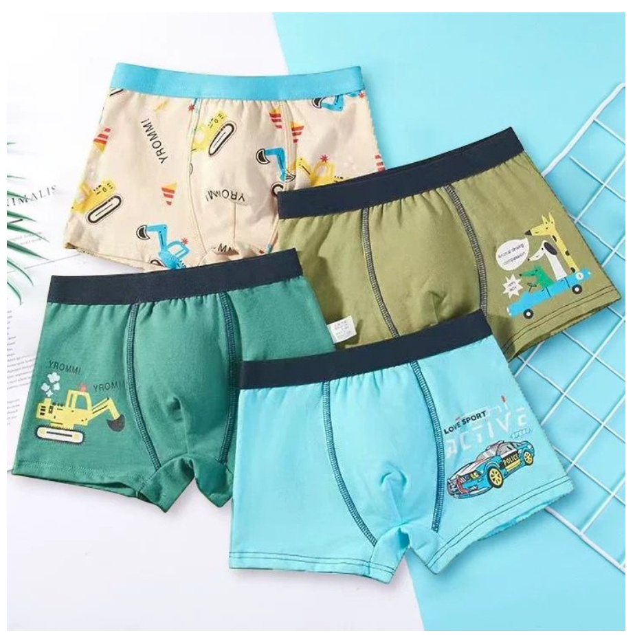 Celana Dalam Anak Laki Laki / Boxer Anak Motif Kartun Lucu / Underwear Kartun Bahan Katun Import Dingin