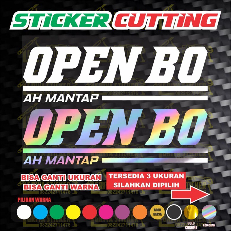 Sticker OPEN BO AH MANTAP stiker cutting VIRAL nmax aerox vario pcx beat scoopy mio