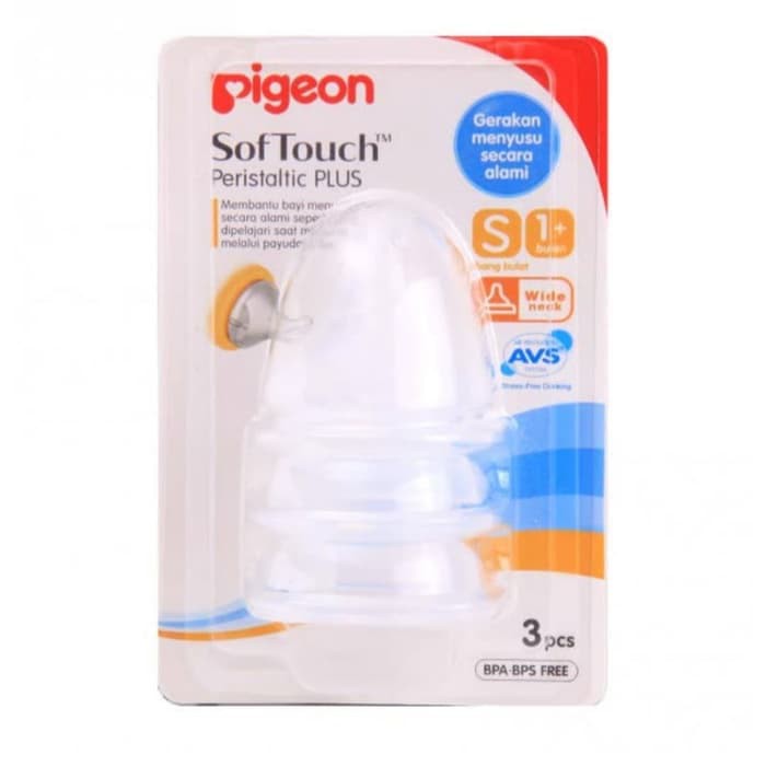 Pigeon Nipple Wide neck peristalic plus soft touch wideneck Ukuran size S M L Isi 3 pc