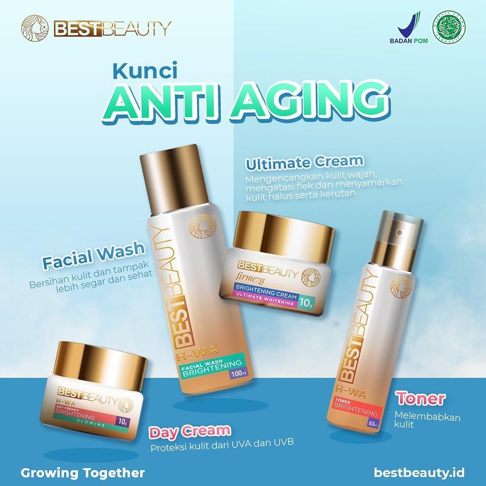 KEKINIAN Best beauty skin care 1 paket cleansing toner day cream night cream perawatan brightening a