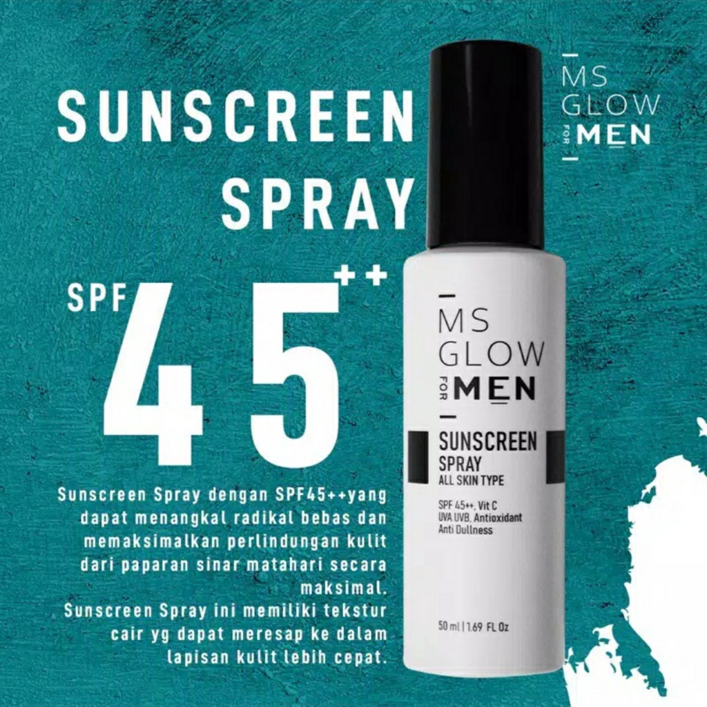 MS Glow For Men Sunscreen Spray GIRLSNEED77 Dapat Melindungi dari Sinar UV dan Mencerahkan Kulit Wajah