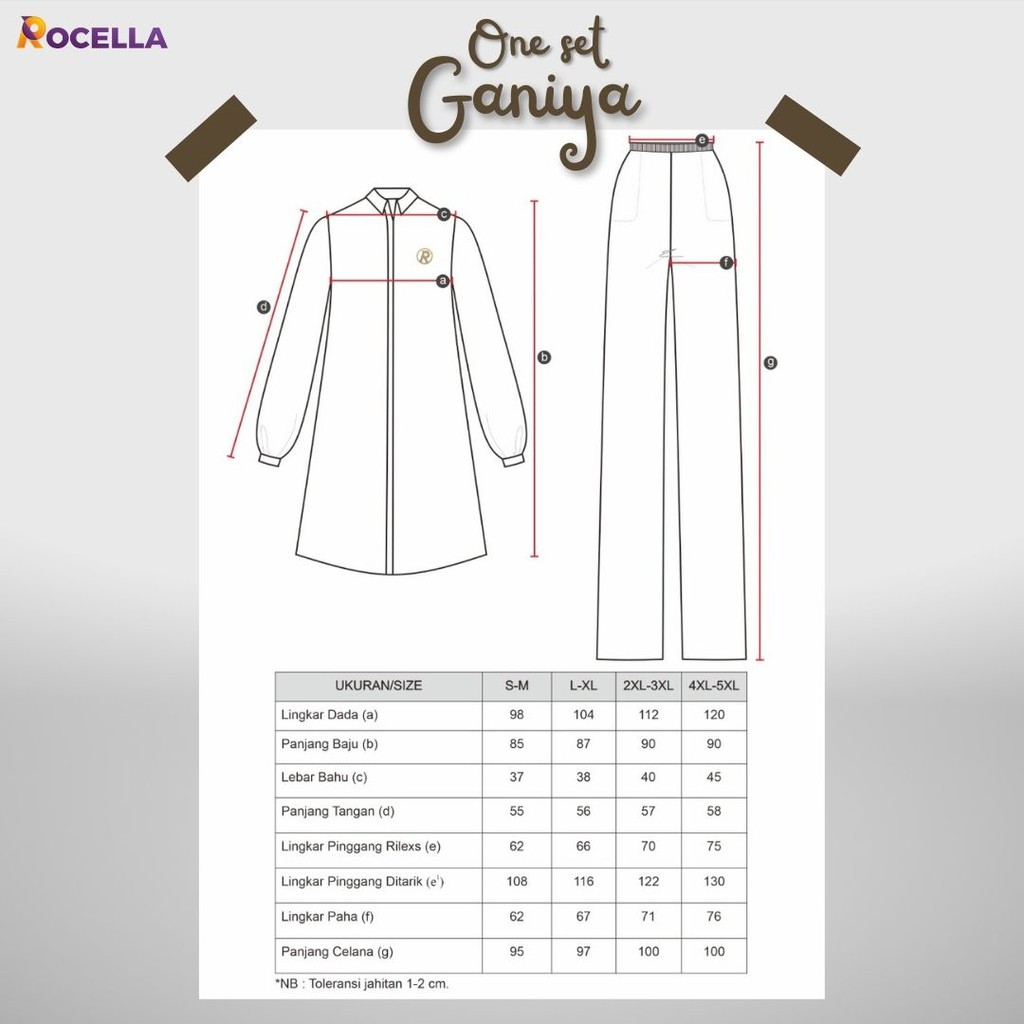 Rocella One Set Baju Wanita Muslimah - Baju Atasan dan Celana Santai Kerja Bepergian Casual BISA COD #oneset #setelan #bajuwanita-7
