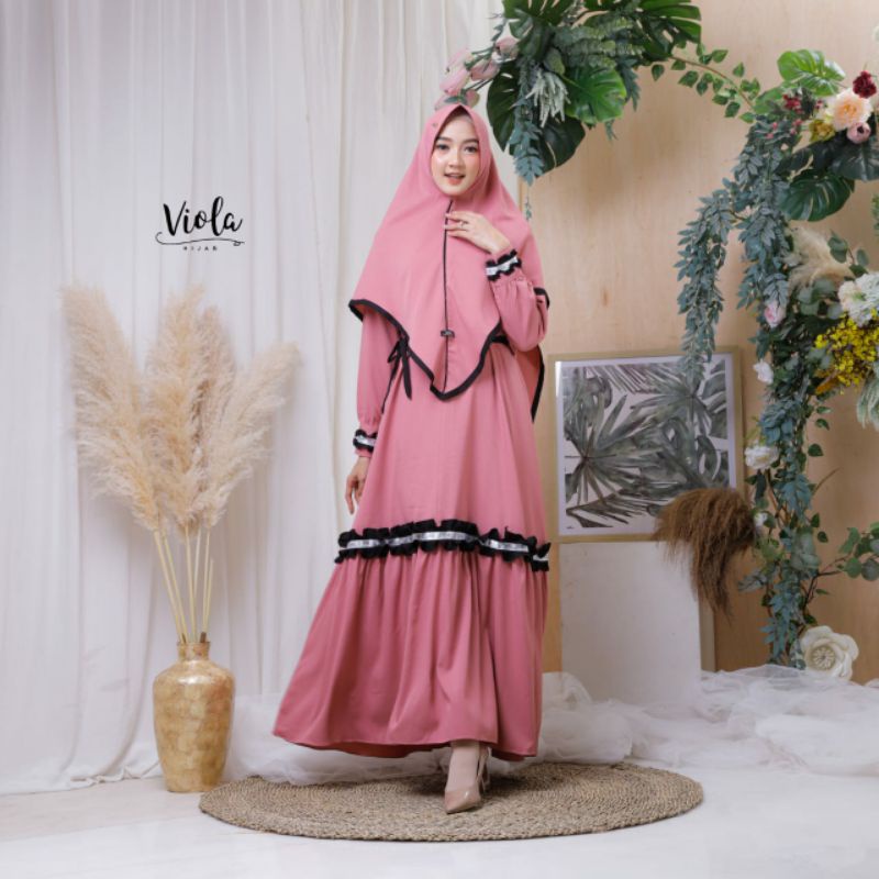 GAMIS SET HIJAB SYARI JASMINE BY VIOLA/ GAMIS ITY CREPE/ GAMIS KEKINIAN/ GAMIS SET/ GAMIS SET SYARI