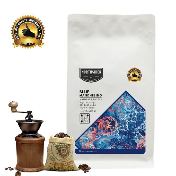 

BIJI KOPI ARABIKA BLUE MANDHELING NATURAL -500GR NORTHSIDER COFFEE - BIJI KOPI