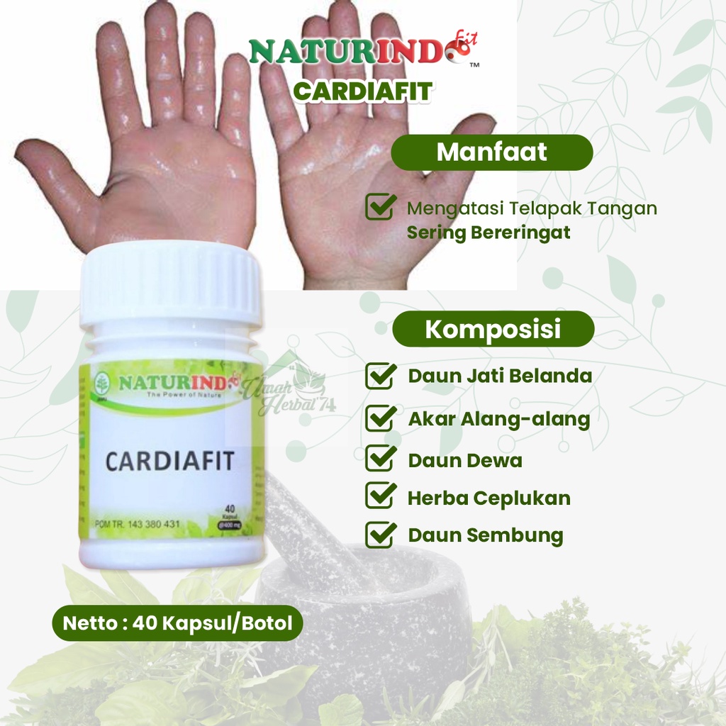 Jual Obat Telapak Tangan Basah Berlebihan Keringat Ditangan Berlebihan Cardiafit Naturindo 5073